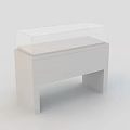 White Display Cabinet Shelf With Glass Top And Modern Design For Retail Showcase
