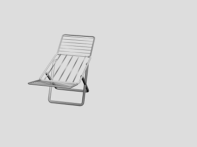 Modern Metal Folding Chair With Striped Seat And Minimalist Design 3d model