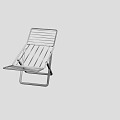 Modern Metal Folding Chair With Striped Seat And Minimalist Design
