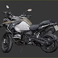 BMW Adventure Motorcycle With Rugged Black Gray Design Luggage Rack And Dual Seat