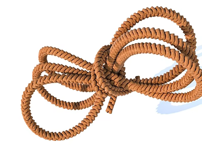 Complex Brown Rope Knot With Intricate Coiled Design And Tightly Twisted Structure 3d model