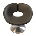 Modern Black Chair With Round Seat Hole And Silver Metal Base