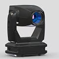Black Moving Head Spotlight With Rotatable Design And Blue Lens For Stage Use