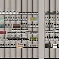 Organized Retail Display Shelves With Various Cosmetic Bottles And Products