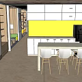 Modern Public Office Space Design With Open Layout Office Desks And Green Plants