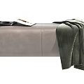 Modern Gray And Brown Ottoman Designs With Soft Blanket And Comfortable Stylish Look