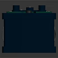 Dark Green Square Safe With White Lock And Glossy Reflective Surface