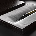 Luxury Pen With Black And Gold Design On Black Velvet Surface Elegant Premium Writing Instrument