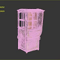 Vintage Wooden Display Cabinet With Carved Details And Glass Doors
