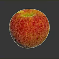 Fresh Vibrant Red Apple With Yellow Speckles On Dark Background