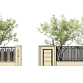 New Chinese-style Enclosure Wall 3d model