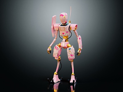 Modern Robot Color Robot Female Robot Female Robot 3d model