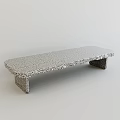 Long Gray Dining Table With Textured Surface And Matching Textured Legs