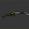 Green Aircraft Model With Streamlined Fuselage Blue Accent Lines And Large Propellers