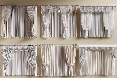 French Curtain Gauze Curtain Blind Curtain Pleated Curtain Fabric Curtain 3d model