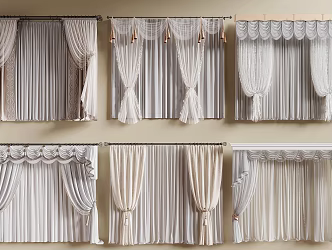 French Curtain Gauze Curtain Blind Curtain Pleated Curtain Fabric Curtain 3d model