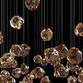 Modern Luxurious Chandelier Design With Transparent Crystal Beads And Hanging Pendants