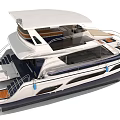 Modern Luxury Yacht With Multiple Decks Railings And Sleek Design