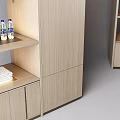 Modern Wooden Decorative Cabinet With Interior Lighting And Shelves For Display Items