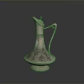 Elegant Silver Pitcher with Intricate Carvings Handle and Base for Daily Use
