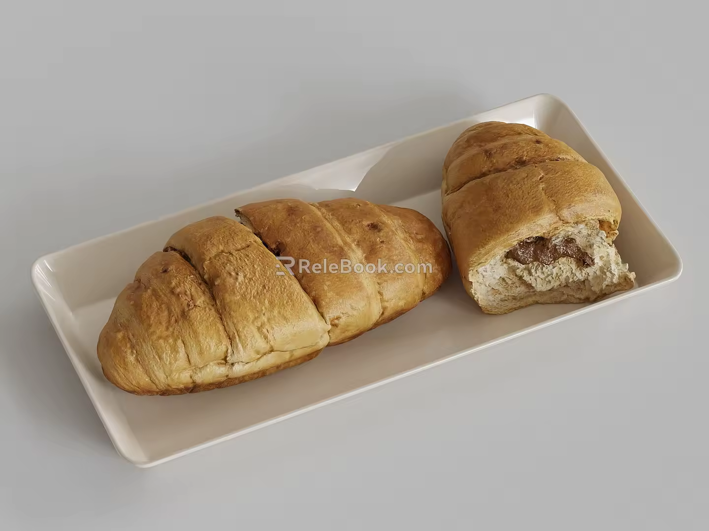 cake bread toast 3d model