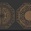 Traditional Chinese Carved Windows With Intricate Patterns Octagonal And Circular Designs 3d model