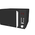 Modern Black Kitchen Microwave Ovens With Digital Display And Control Panel 3d model