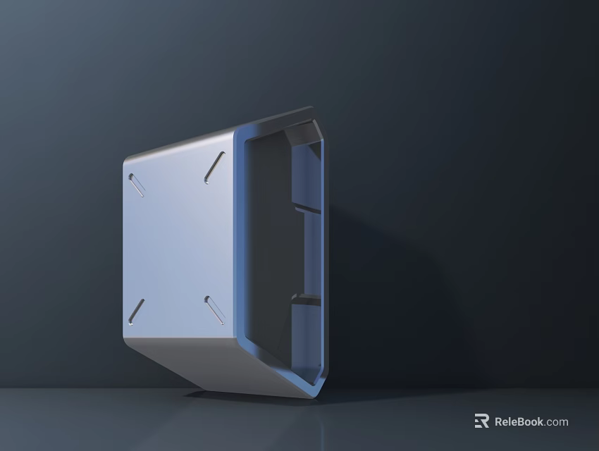Modern Wall Mounted Washbasin With Sleek Metallic Finish And Geometric Design 3d model 