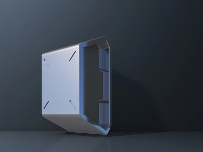 Modern Wall Mounted Washbasin With Sleek Metallic Finish And Geometric Design 3d model