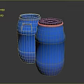 Plastic bucket big trash can bucket pot container realistic 3d model