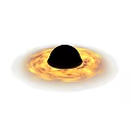 Black Planet With Golden Rings In Deep Space Universe View