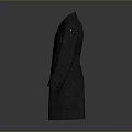Gray Long Coat with Double Breasted Closure and Stand Collar in Simple Modern Design