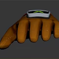 Orange Glove Detailed Stitching Design With Textured Surface And Wrist Cuff