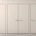 Sleek Modern Hinged Doors With Smooth Surface And Metal Handles For Interior Spaces 3d model