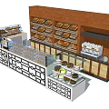 Modern Container Bread Selling Desk 3d model