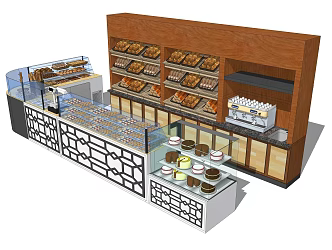 Modern Container Bread Selling Desk 3d model