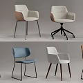 Stylish Modern Dining Chairs With Fabric Upholstery Armrests Wheels And Metal Wooden Legs