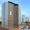 Aerial Urban Planning Layout Featuring High Rise Buildings Commercial Complex And Green Spaces