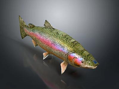 Colorful Shiny Decorative Fish Figurine For Home Decor With Vibrant Scales And Lifelike Design 3d model