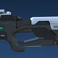 Futuristic Sci Fi Energy Rifle Weapon With Advanced Mechanical Design And Blue Accents