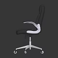 Black Office Chair With Diamond Quilted Backrest Silver Armrests Chrome Base And Swivel Casters