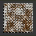 Red And White Interlaced Pattern Cube With Shiny Reflective Surface