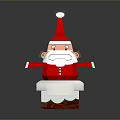 Old Man Wearing Santa Hat With Red Outfit And White Beard On White Base