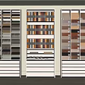 Retail Display Shelves Featuring Organized Colorful Panel Samples For Stores