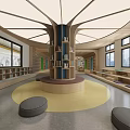 Modern Reading Room Primary School Library 3d model