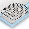 Stylish Hair Brush With Light Blue Handle And Black Bristles For Daily Grooming