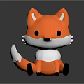 Cartoon Fox Game Movie Character With Orange Fur White Belly Black Eyes And Plush Paws