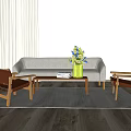 Modern sofa coffee table combination leisure table and chair combination 3d model