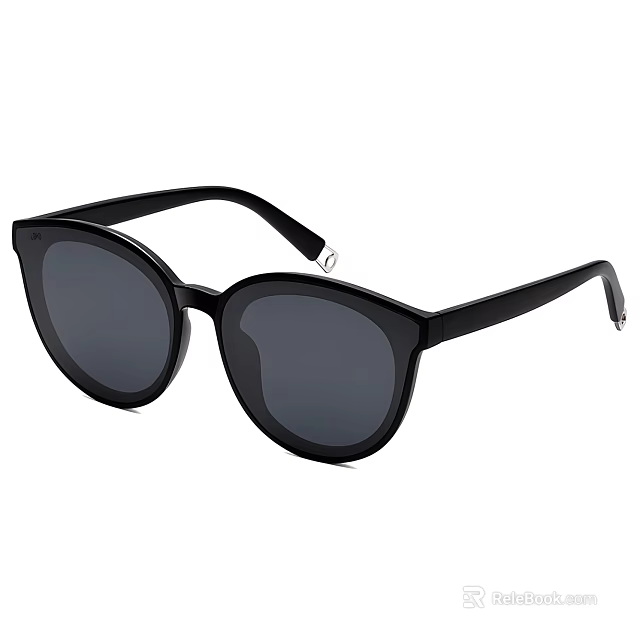 Stylish Black Cat Eye Sunglasses With Dark Lenses And Sleek Frame For Daily Use 3d model 
