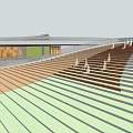 Modern Waterfront Visitor Center With Circular Design Scenic Walkway And Greenery